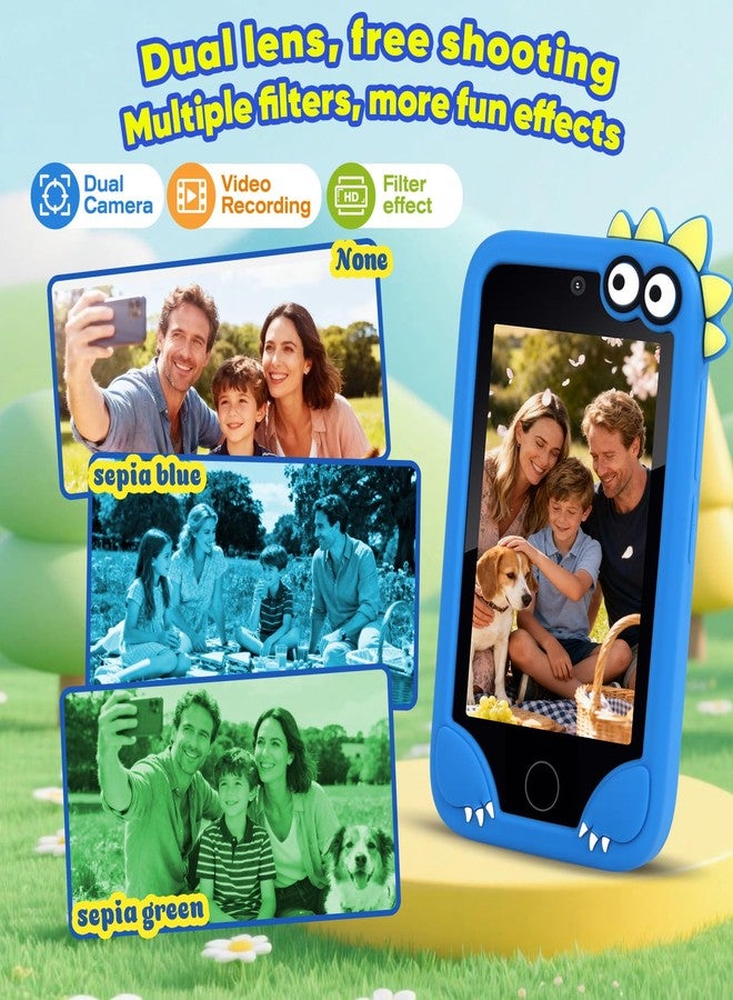 NINE CUBE Kids Cell Phone Toy, Educational Learning Smart Phone for Toddlers Ages 3-10 with 3.97" Touch Screen, Dual Camera, 200+ STEM Games & Music - Best Birthday for Boys & Girls - Image 4